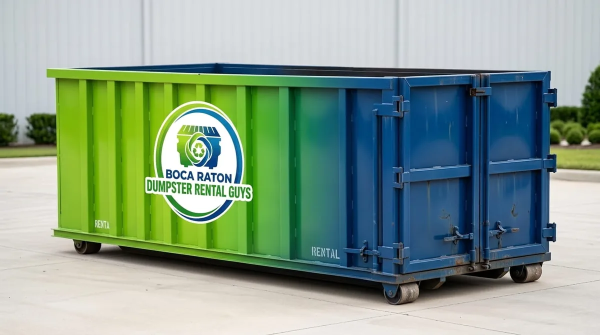 40 yard roll-off dumpster at a commercial site in Boca Raton